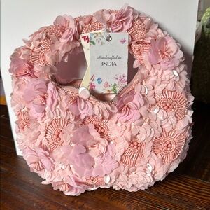 VIRAL TikTok Beaded Bag Floral Pink Beaded Handbag